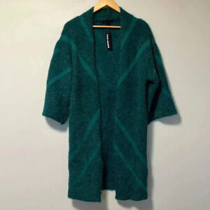 NWT Steve Madden green  metallic lurex open cardigan